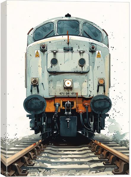 Vintage British Rail Diesel Train Canvas Print by T2 