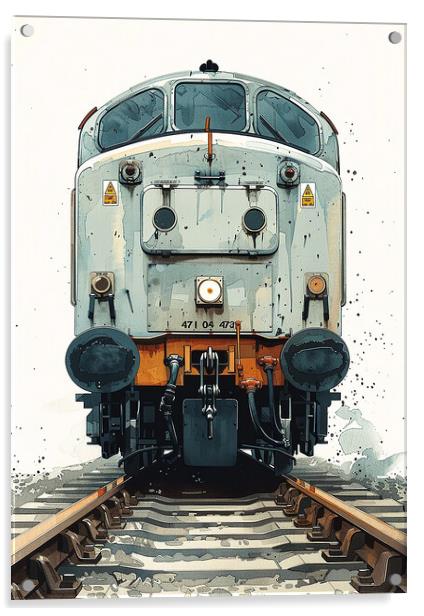 Vintage British Rail Diesel Train Acrylic by T2 