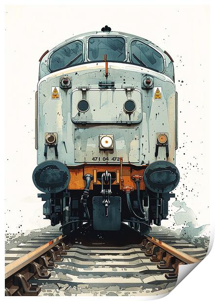 Vintage British Rail Diesel Train Print by T2 