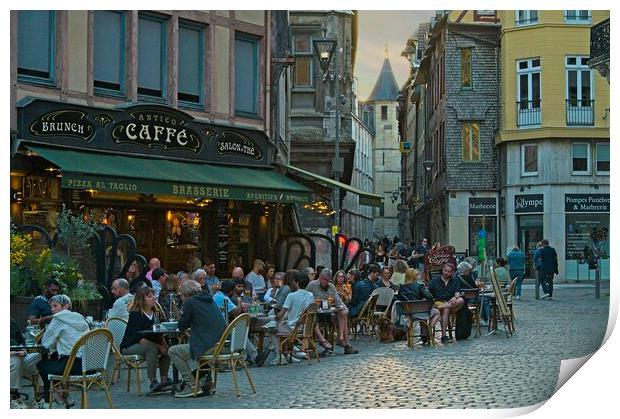 Rouen Street Cafe Print by Martyn Arnold