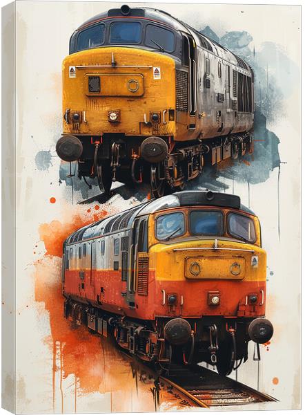 1970s Diesel Locomotive Canvas Print by T2 