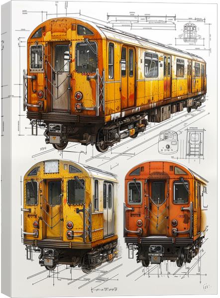 Vintage British Diesel Train Canvas Print by T2 