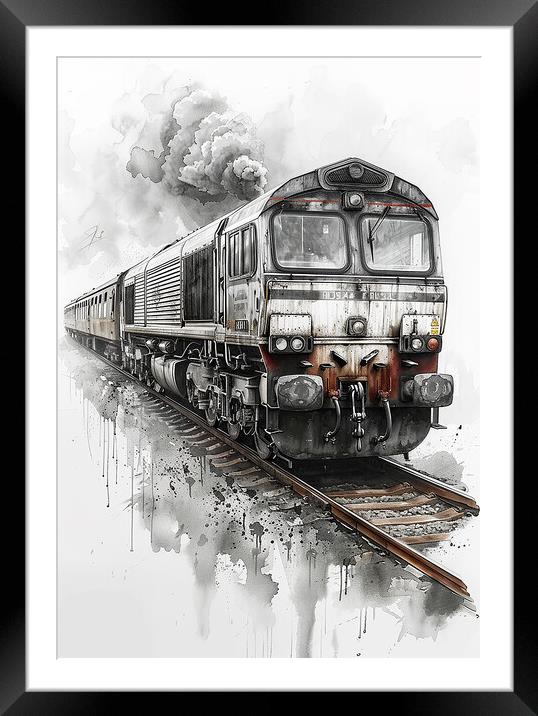 1970's Diesel Train Framed Mounted Print by T2 