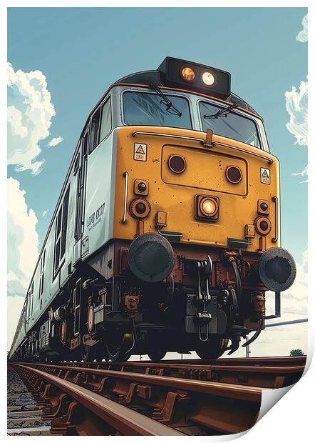 British Diesel Train Print by T2 