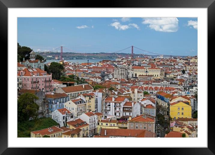 Lisbon Colourful Rooftop Cityscape Framed Mounted Print by Martyn Arnold
