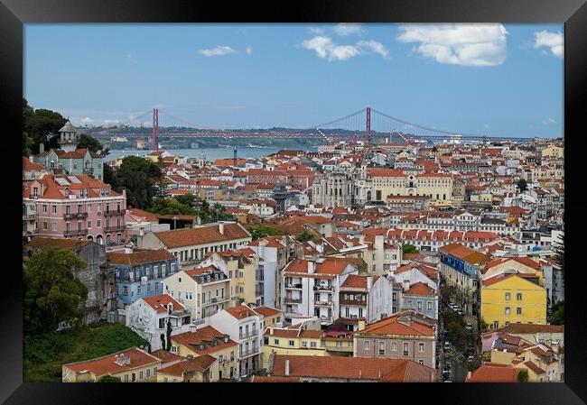 Lisbon Colourful Rooftop Cityscape Framed Print by Martyn Arnold