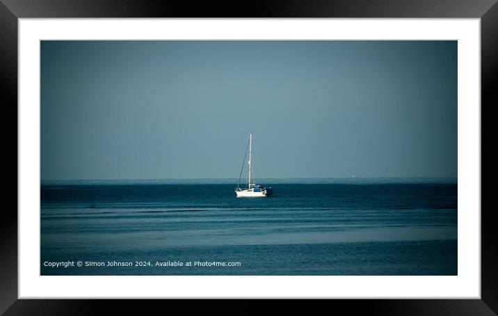English Channel Tranquility Yacht Framed Mounted Print by Simon Johnson