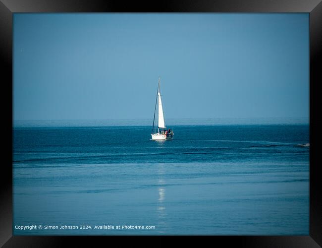 Serene Yacht in English Channel Framed Print by Simon Johnson