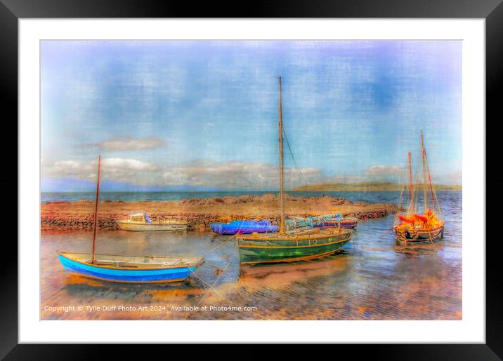 Boats in Portencross Harbour Framed Mounted Print by Tylie Duff Photo Art