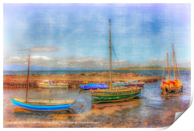Boats in Portencross Harbour Print by Tylie Duff Photo Art