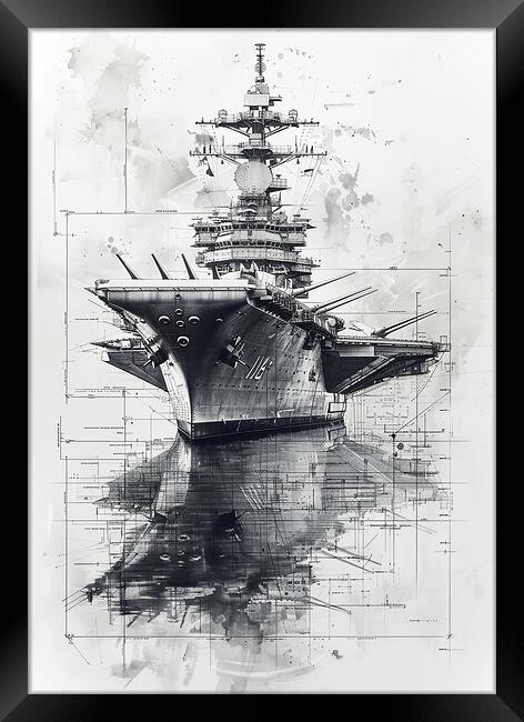 Royal Navy Black and White Framed Print by Airborne Images