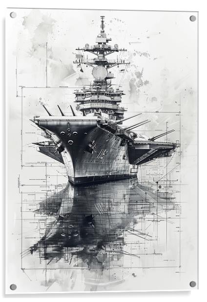 Royal Navy Black and White Acrylic by Airborne Images