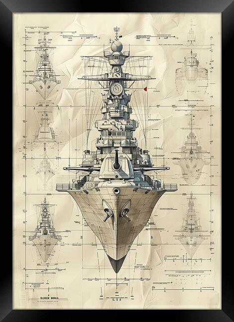 Monochrome Royal Navy Ship Framed Print by Airborne Images