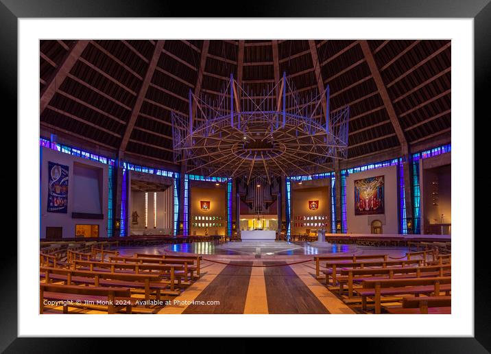 Liverpool Metropolitan Cathedral Interior Framed Mounted Print by Jim Monk