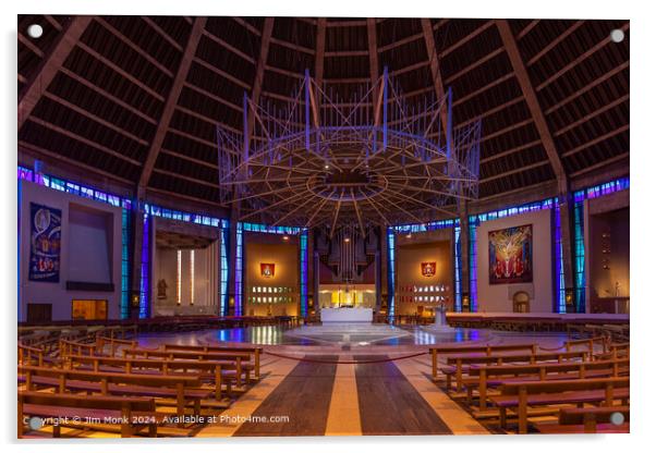 Liverpool Metropolitan Cathedral Interior Acrylic by Jim Monk