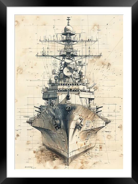 Royal Navy Warship Framed Mounted Print by Airborne Images