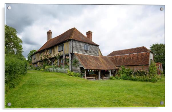 Tenterden Tudor House Landscape Acrylic by John Gilham