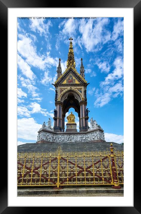 Blue Skies over the Albert Memorial  Framed Mounted Print by Cliff Kinch