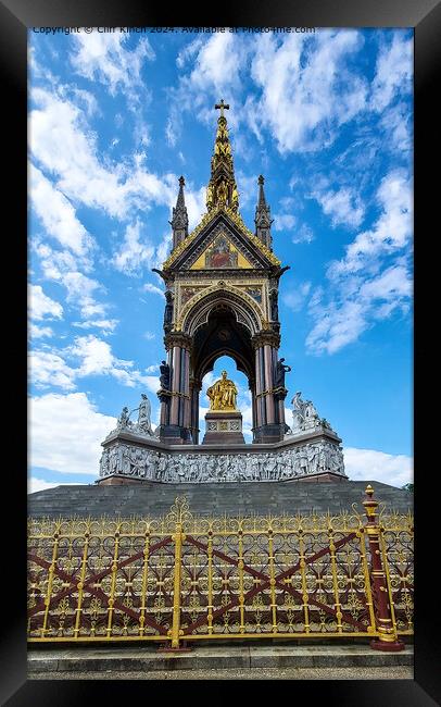 Blue Skies over the Albert Memorial  Framed Print by Cliff Kinch