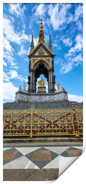 Blue Skies over the Albert Memorial Print by Cliff Kinch