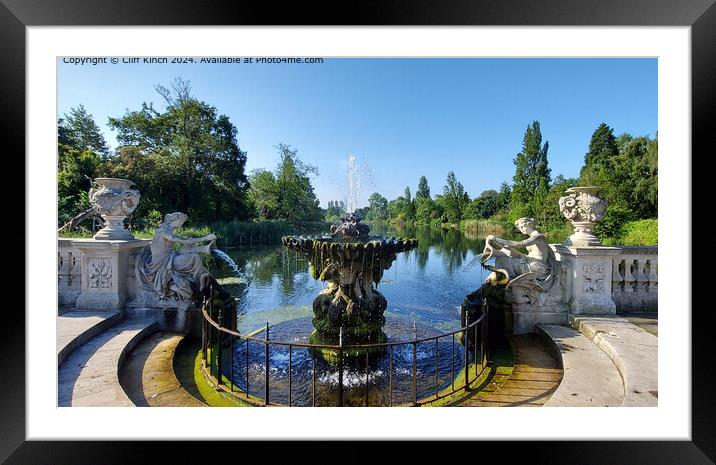 Italian Garden Fountains, The Long Water  Framed Mounted Print by Cliff Kinch