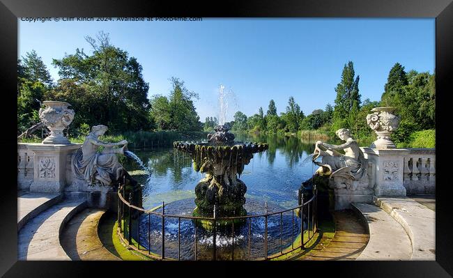 Italian Garden Fountains, The Long Water  Framed Print by Cliff Kinch