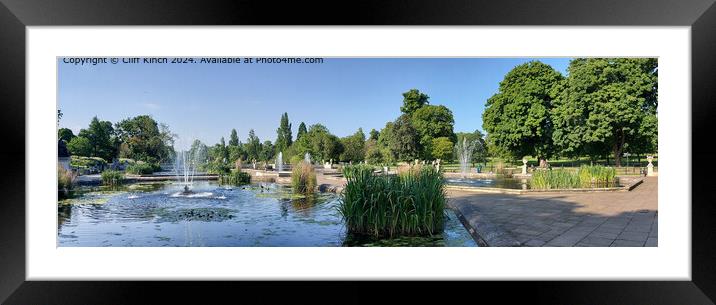 Italian Gardens Fountains Hyde Park Framed Mounted Print by Cliff Kinch