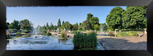 Italian Gardens Fountains Hyde Park Framed Print by Cliff Kinch