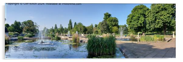 Italian Gardens Fountains Hyde Park Acrylic by Cliff Kinch