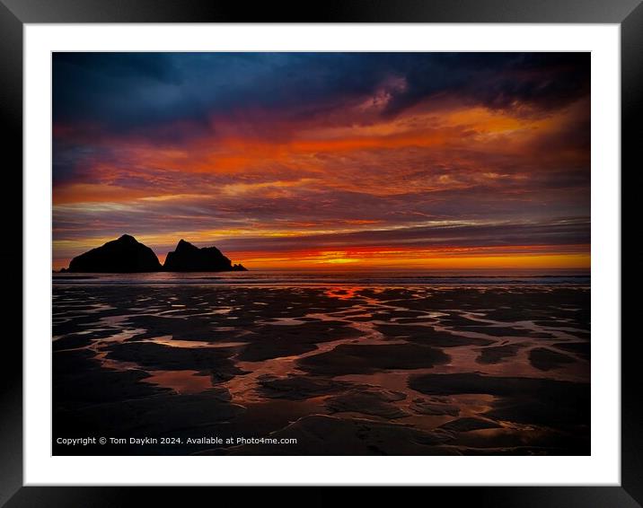 Holywell Beach Sunrise Sunset Framed Mounted Print by Tom Daykin
