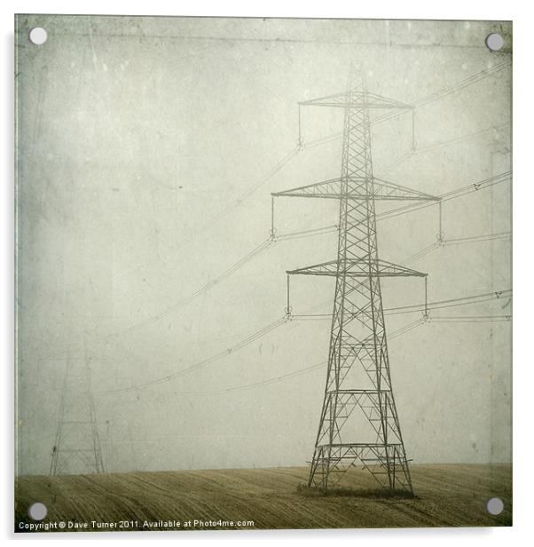 Pylons in the Mist Acrylic by Dave Turner