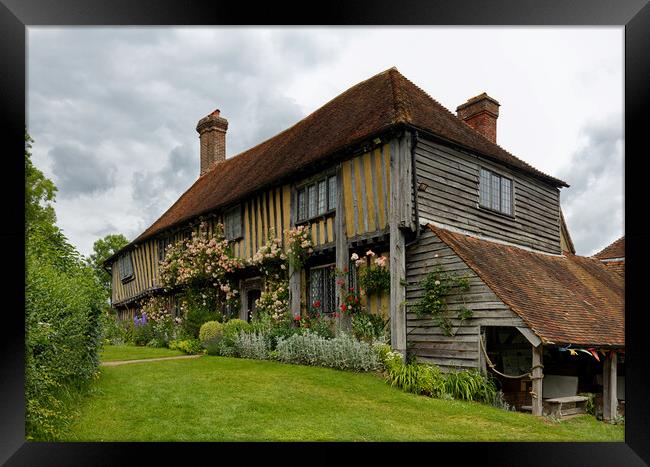 Tudor Style Cottage Landscape Framed Print by John Gilham