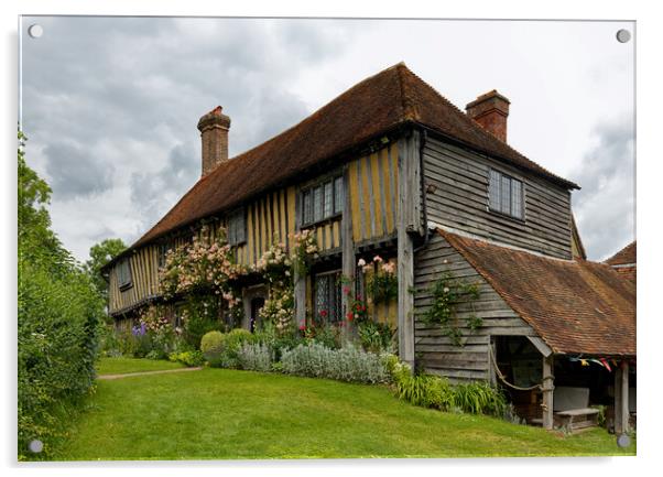 Tudor Style Cottage Landscape Acrylic by John Gilham