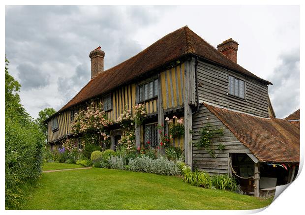 Tudor Style Cottage Landscape Print by John Gilham