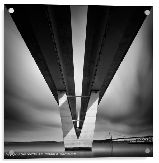 Beneath the Queensferry Crossing Acrylic by Dave Bowman
