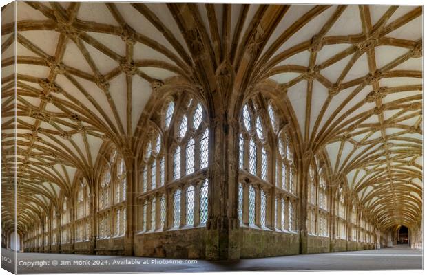 Wells Cathedral Cloisters  Canvas Print by Jim Monk
