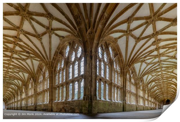 Wells Cathedral Cloisters  Print by Jim Monk