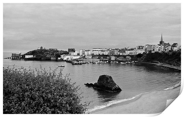 Tenby Harbour North Beach. Print by paulette hurley