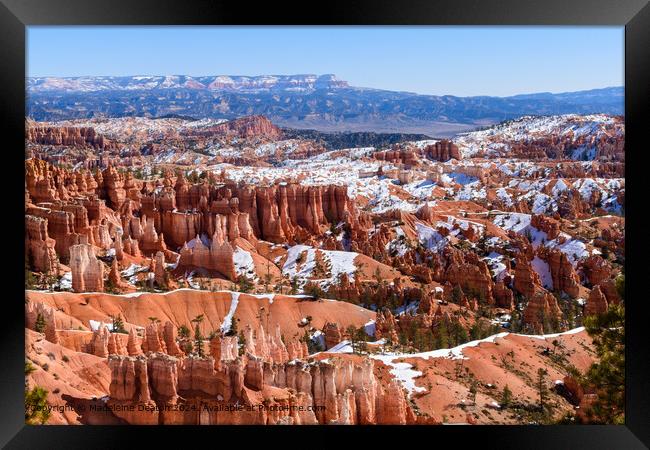 Scenic View of Bryce Canyon from the Queens Garden Trail During Winter Framed Print by Madeleine Deaton