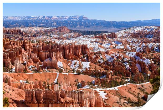 Scenic View of Bryce Canyon from the Queens Garden Trail During Winter Print by Madeleine Deaton