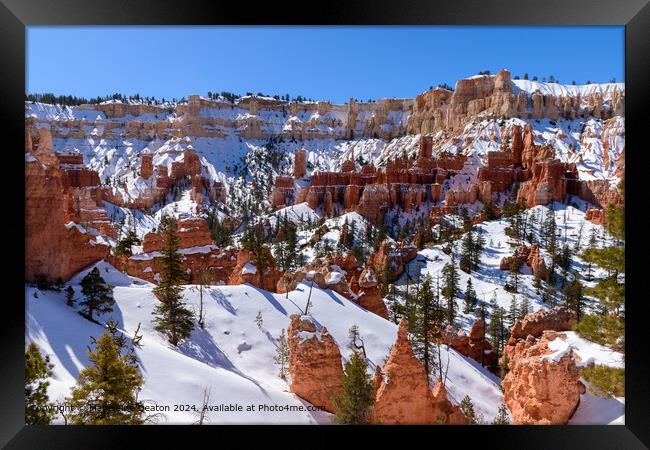 Bryce Canyon Snowy Landscape Framed Print by Madeleine Deaton