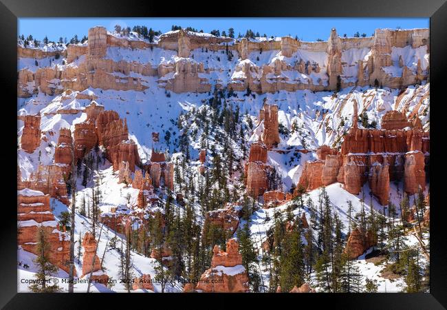 Bryce Canyon Snowy Landscape Framed Print by Madeleine Deaton