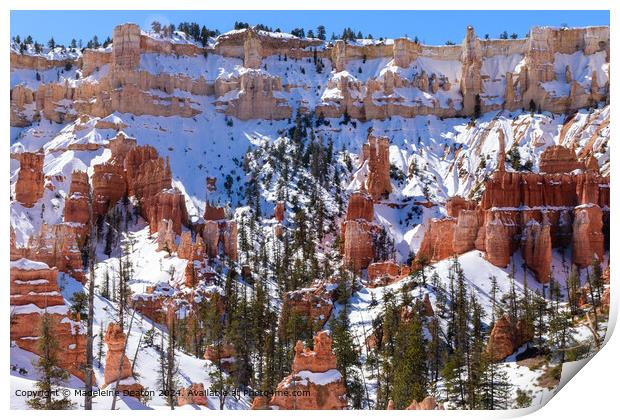 Bryce Canyon Snowy Landscape Print by Madeleine Deaton