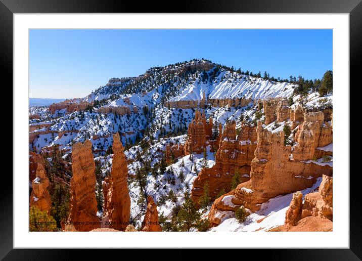 Bryce Canyon Snowy Cliffs Framed Mounted Print by Madeleine Deaton