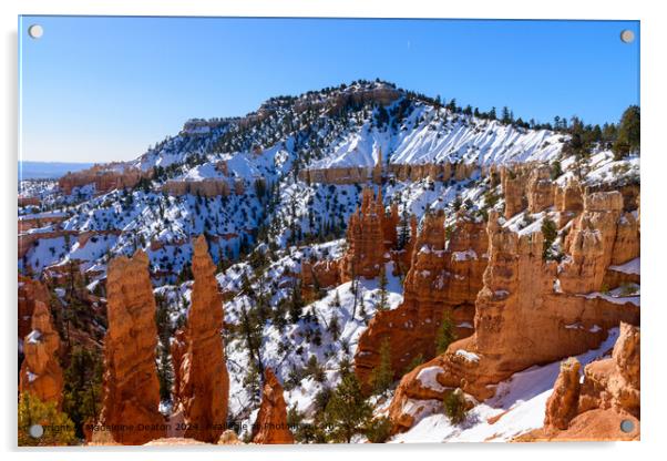 Bryce Canyon Snowy Cliffs Acrylic by Madeleine Deaton