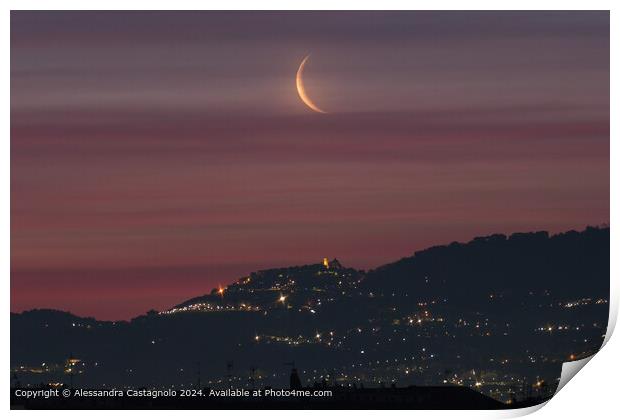 Roma Moonrise Print by Alessandra Castagnolo