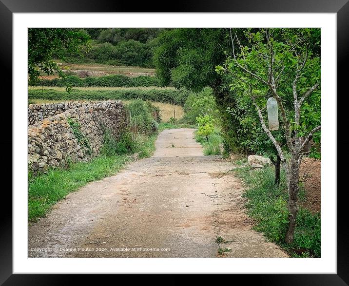 Tranquil Menorca Countryside Lane Framed Mounted Print by Deanne Flouton