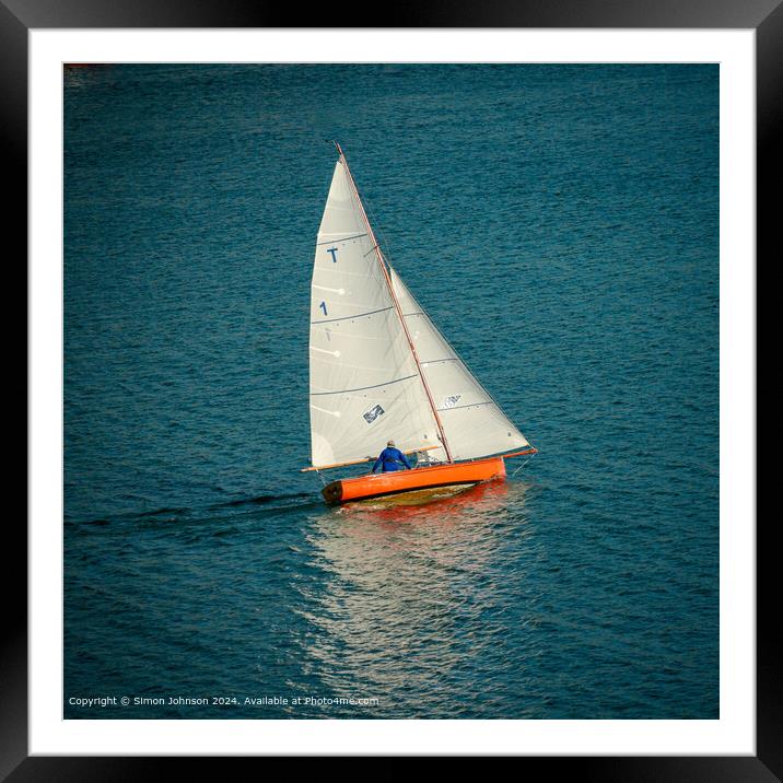 Serene Evening Estuary Sailing Framed Mounted Print by Simon Johnson