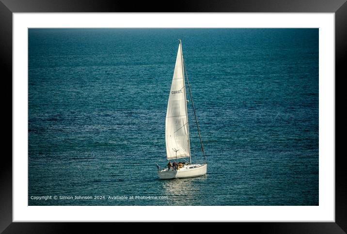 Serene Evening Estuary Sunset Framed Mounted Print by Simon Johnson