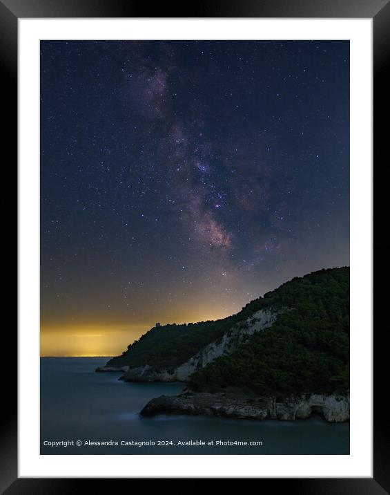 Gargano Peninsula Milky Way Framed Mounted Print by Alessandra Castagnolo